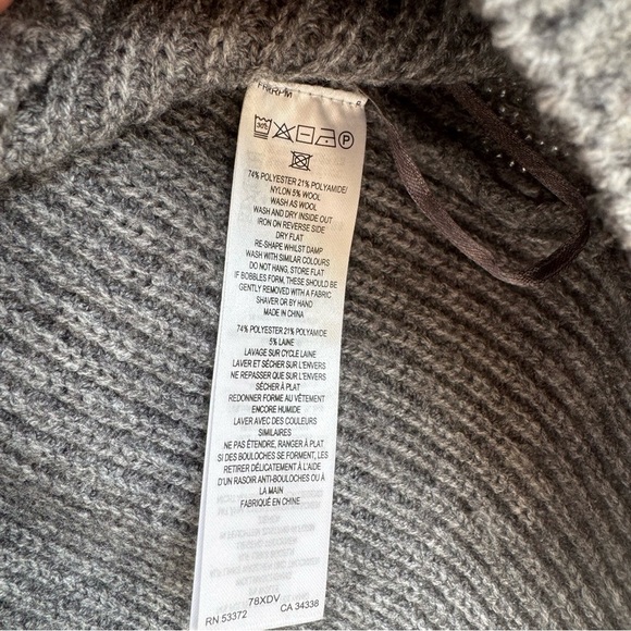 French Cinnection Mersai Cowl Neck Women's Gray Turtleneck Sweater sie L - Picture 13 of 13